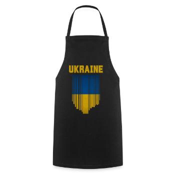 Ukrainische Flagge, Ukrainischer Stolz - Kochschürze - Schwarz - Vorne - AI Model Male 185 dark (185cm)