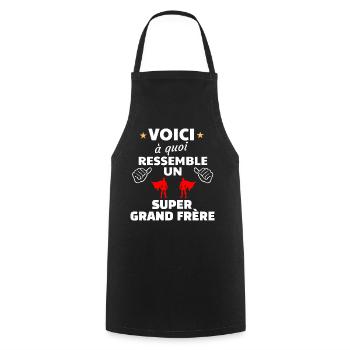 Frère Super Héros Inspirant - Tablier de cuisine - noir - Devant - AI Model Male 185 dark (185cm)