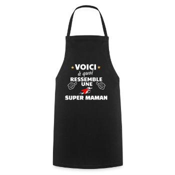 Humour maman super héroïne insoumise - Tablier de cuisine - noir - Devant - AI Model Male 185 dark (185cm)