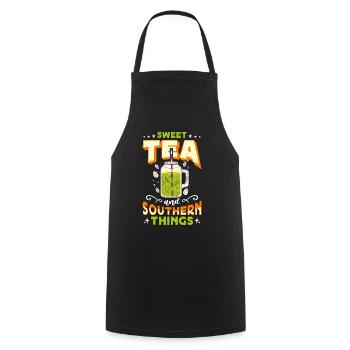 Sweet Tea And Southern Things Southern Food Lover - Cooking Apron - black - Front - AI Model Male 185 dark (185cm)