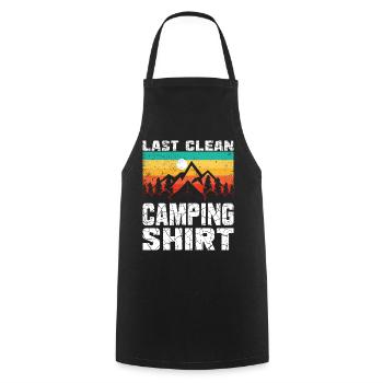 last clean camping shirt - Kochschürze - Schwarz - Vorne - AI Model Male 185 dark (185cm)