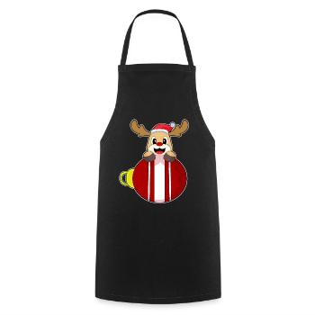 Bal de Noël des rennes - Tablier de cuisine - noir - Devant - AI Model Male 185 dark (185cm)