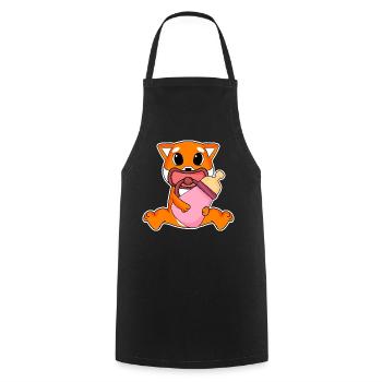 Baby Shiba Inu Motiv - Kochschürze - Schwarz - Vorne - AI Model Male 185 dark (185cm)