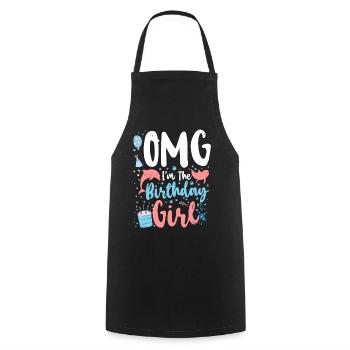Dauphin Anniversaire Omg Je suis le - Tablier de cuisine - noir - Devant - AI Model Male 185 dark (185cm)