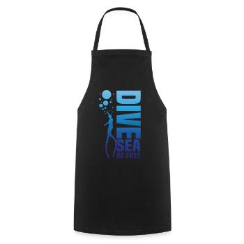 Diving, Apnea Diving, Apnea No Limit Freediving - Cooking Apron - black - Front - AI Model Male 185 dark (185cm)