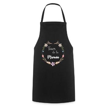 Collection mariage Bohème - Team de la Mariée - Tablier de cuisine - noir - Devant - AI Model Male 185 dark (185cm)