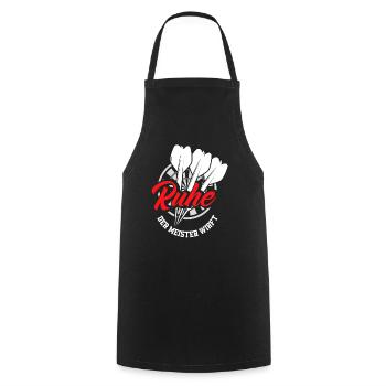 Calm The Master Throws Dart Dart Player - Cooking Apron - black - Front - AI Model Male 185 dark (185cm)