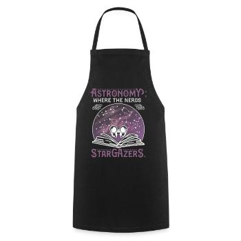 Astronomy: Where the nerds become stargazers - Cooking Apron - black - Front - AI Model Male 185 dark (185cm)