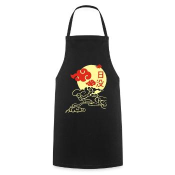 Manga Sonnenuntergang - Kochschürze - Schwarz - Vorne - AI Model Male 185 dark (185cm)
