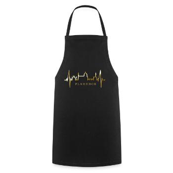 Florence Skyline Italy Heartbeat I Love Firenze - Cooking Apron - black - Front - AI Model Male 185 dark (185cm)
