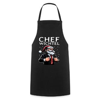 Chef Wichtel Weihnachts Gnom - Kochschürze - Schwarz - Vorne - AI Model Male 185 dark (185cm)