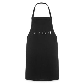 Heartbeat jet plane - Cooking Apron - black - Front - AI Model Male 185 dark (185cm)