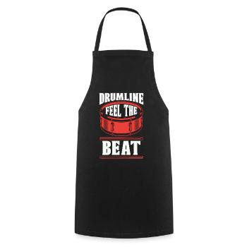 Drumline Feel The Beat Tambour Joueur Marching Band - Tablier de cuisine - noir - Devant - AI Model Male 185 dark (185cm)