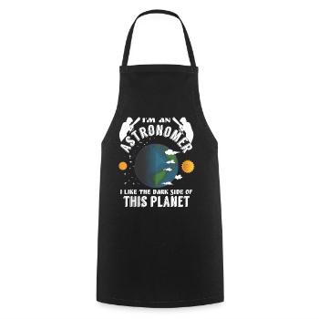 Astronome : J’aime le côté obscur de cette planète - Tablier de cuisine - noir - Devant - AI Model Male 185 dark (185cm)