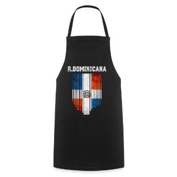 Flag of the Dominican Republic - Cooking Apron - black - Front - AI Model Male 185 dark (185cm)