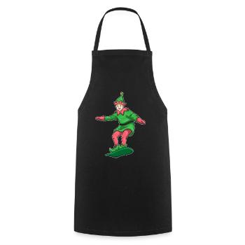 Elf Christmas Snowboard - Cooking Apron - black - Front - AI Model Male 185 dark (185cm)