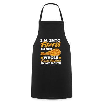 Drôle De Poulet Frit Dire Fitness - Tablier de cuisine - noir - Devant - AI Model Male 185 dark (185cm)