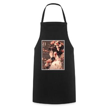Vintage Japanisch Ästhetik Otaku Anime Girl - Kochschürze - Schwarz - Vorne - AI Model Male 185 dark (185cm)