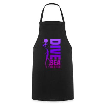 Diving, Apnea Diving, Apnea No Limit Freediving - Cooking Apron - black - Front - AI Model Male 185 dark (185cm)