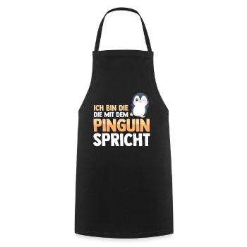 Pinguin - Kochschürze - Schwarz - Vorne - AI Model Male 185 dark (185cm)