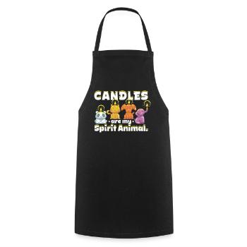 Les bougies sont mon animal spirituel. - Tablier de cuisine - noir - Devant - AI Model Male 185 dark (185cm)