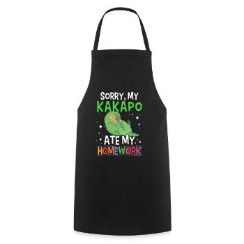 Kakapo a mangé un perroquet de Nouvelle-Zélande - Tablier de cuisine - noir - Devant - AI Model Male 185 dark (185cm)