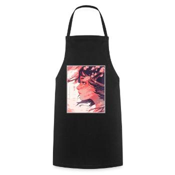 Vintage Japanisch Ästhetik Otaku Anime Girl - Kochschürze - Schwarz - Vorne - AI Model Male 185 dark (185cm)