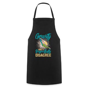 Gravité aérienne et moi respectueusement le yoga aérien - Tablier de cuisine - noir - Devant - AI Model Male 185 dark (185cm)
