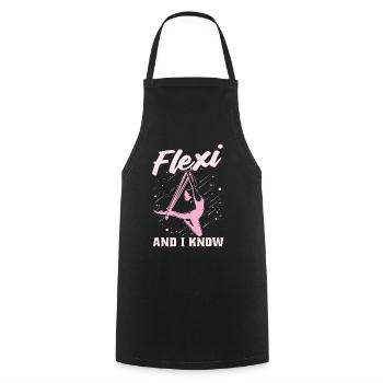Acrobate Flexi Et Je sais qu’Il Aime Les Sports Aériens - Tablier de cuisine - noir - Devant - AI Model Male 185 dark (185cm)