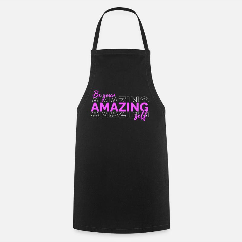 Soyez vous-même ! Confiance en soi, pensée positive, motivation - Tablier de cuisine - noir