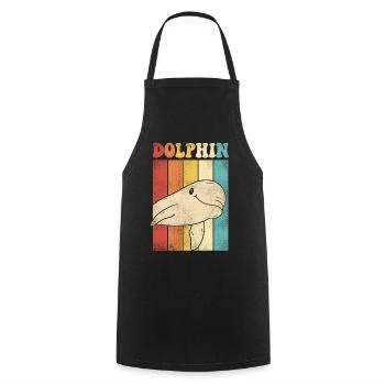 Dolphin Retro Vintage Dolphin - Kochschürze - Schwarz - Vorne - AI Model Male 185 dark (185cm)