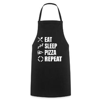 Manger Dormir Pizza Répéter - Tablier de cuisine - noir - Devant - AI Model Male 185 dark (185cm)