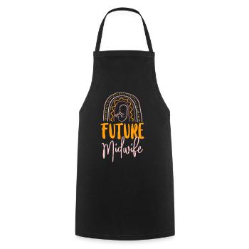 Infirmière Sage-Femme Accoucheuse Arc-en-ciel - Tablier de cuisine - noir - Devant - AI Model Male 185 dark (185cm)