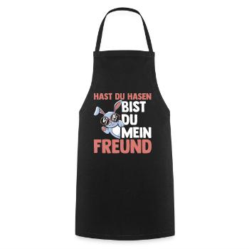 Kaninchen Hase - Kochschürze - Schwarz - Vorne - AI Model Male 185 dark (185cm)