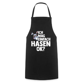 Kaninchen Hase - Kochschürze - Schwarz - Vorne - AI Model Male 185 dark (185cm)