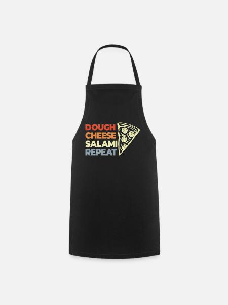 Drôle de dicton de pizza - Tablier de cuisine - noir