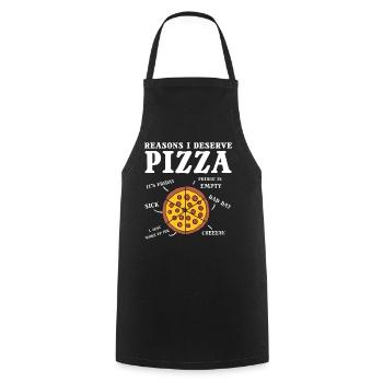 Pizza -Humor Pizza -Lieferant - Kochschürze - Schwarz - Vorne - AI Model Male 185 dark (185cm)