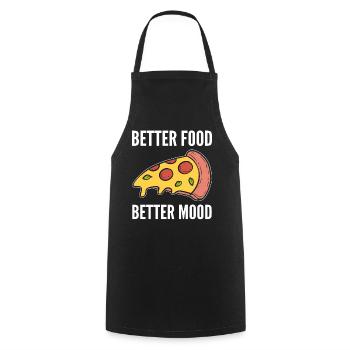 Pizza Stück Pizzabäcker - Kochschürze - Schwarz - Vorne - AI Model Male 185 dark (185cm)