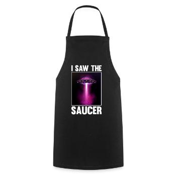 Alien, OVNI, UAP, Espace, Objet volant de l’espace - Tablier de cuisine - noir - Devant - AI Model Male 185 dark (185cm)