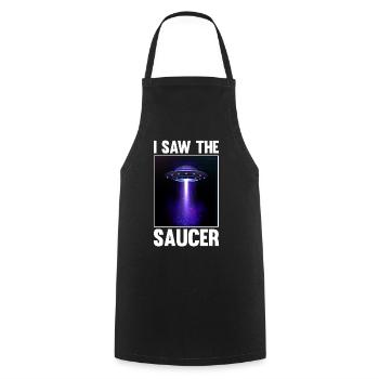 Alien, OVNI, UAP, Espace, Objet volant de l’espace - Tablier de cuisine - noir - Devant - AI Model Male 185 dark (185cm)