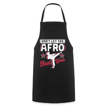 Lassen Sie sich nicht vom Afro täuschen - Kochschürze - Schwarz - Vorne - AI Model Male 185 dark (185cm)
