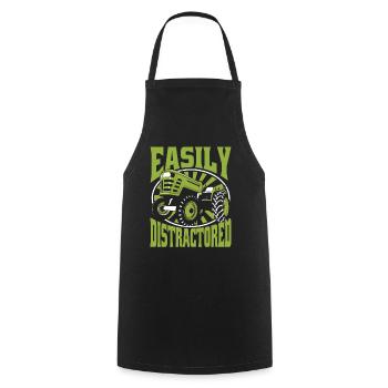Easily Distractored Organic Farmer Farmer Agriculture - Cooking Apron - black - Front - AI Model Male 185 dark (185cm)