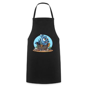 Verzweifelter Fisch Umweltverschmutzung Shirt - Kochschürze - Schwarz - Vorne - AI Model Male 185 dark (185cm)