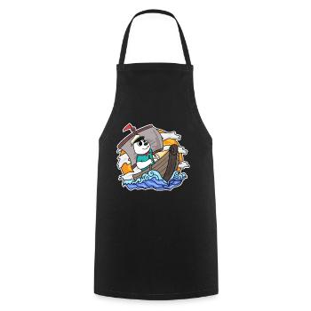 Capitaine Sailor Bear - Tablier de cuisine - noir - Devant - AI Model Male 185 dark (185cm)