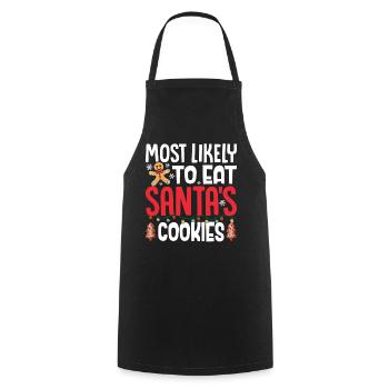 Most Likely to Eat Santa's Cookies Christmas - Cooking Apron - black - Front - AI Model Male 185 dark (185cm)