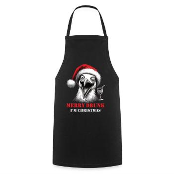 Merry Drunk I'm Christmas Bier Spruch Weihnachten - Kochschürze - Schwarz - Vorne - AI Model Male 185 dark (185cm)