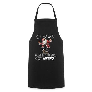 Humour Apéro Pull Moche De Noel Homme Femme - Tablier de cuisine - noir - Devant - AI Model Male 185 dark (185cm)