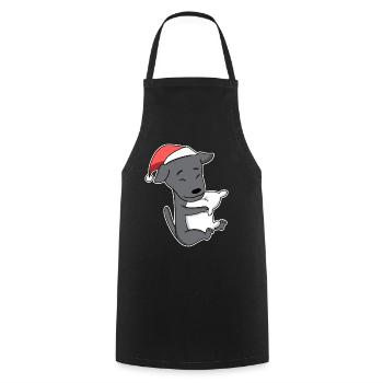 Italian Greyhound Dog Animal Christmas - Cooking Apron - black - Front - AI Model Male 185 dark (185cm)