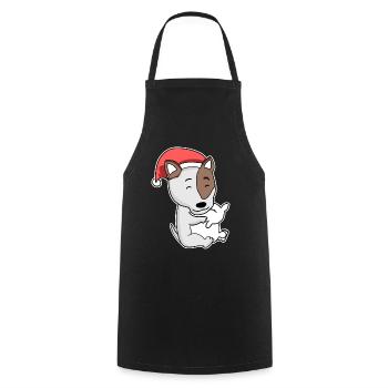Bull Terrier Dog Animal Christmas - Cooking Apron - black - Front - AI Model Male 185 dark (185cm)