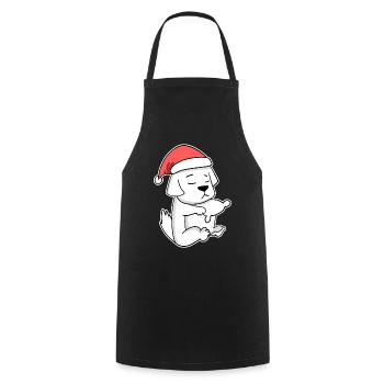 Pyrenean Mountain Dog Animal Christmas - Cooking Apron - black - Front - AI Model Male 185 dark (185cm)